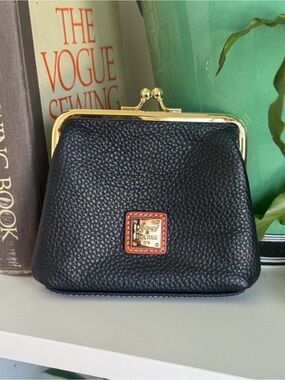 Dooney & Bourke Florentin Black Pebbled Grain Leather Kisslock Purse